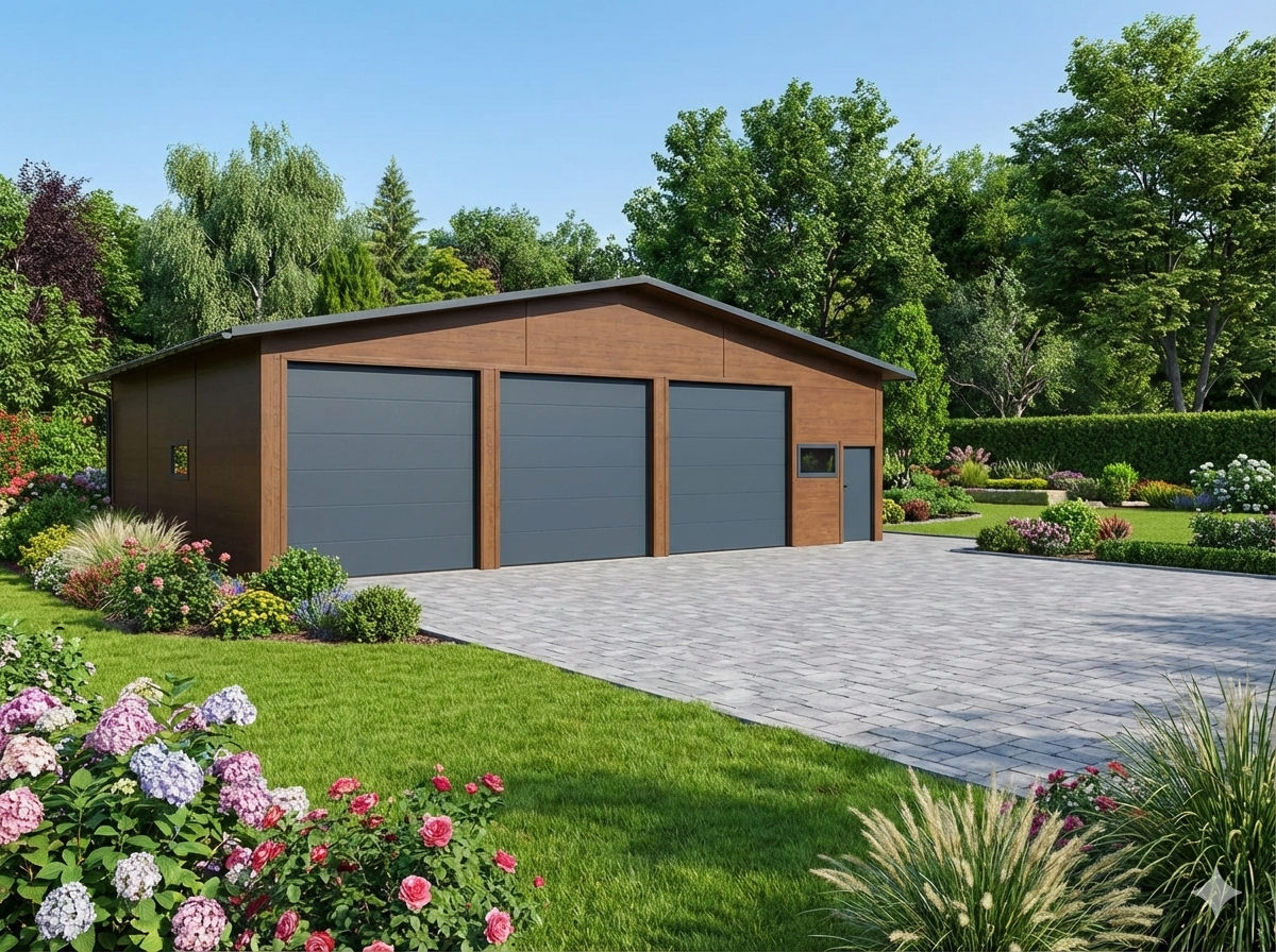 Garaż z płyty warstwowej